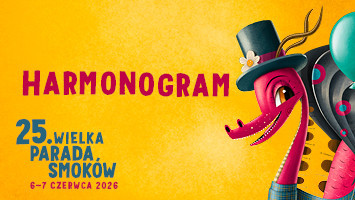 Harmonogram atrakcji w namiocie Teatru Groteska podczas Smoczego Pikniku Rodzinnego