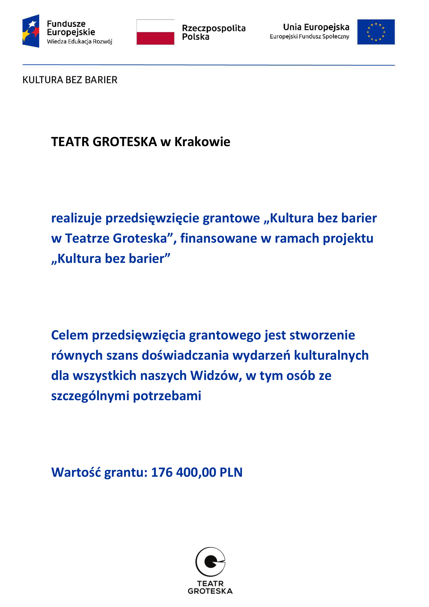 „Kultura bez barier w Teatrze Groteska”