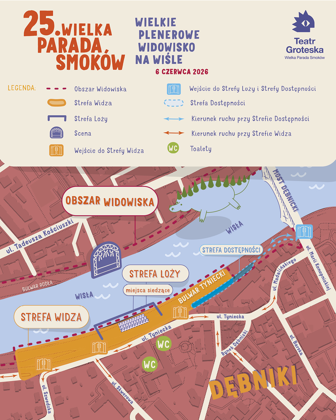 Mapa Strefa Dostępności - Wielkie Plenerowe Widowisko na Wiśle